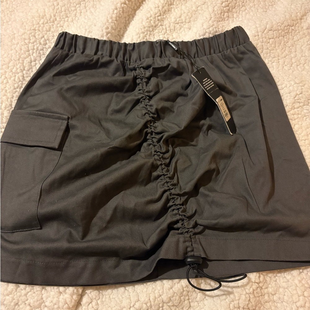 Fashion Nova Charcoal Gathered Skirt